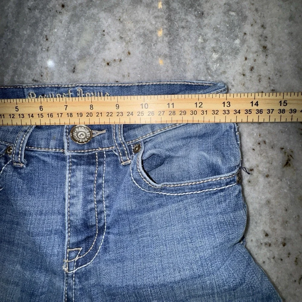 Request Jeans Youth Sz 10 Straight Denim Faded Distressed Western 26x25